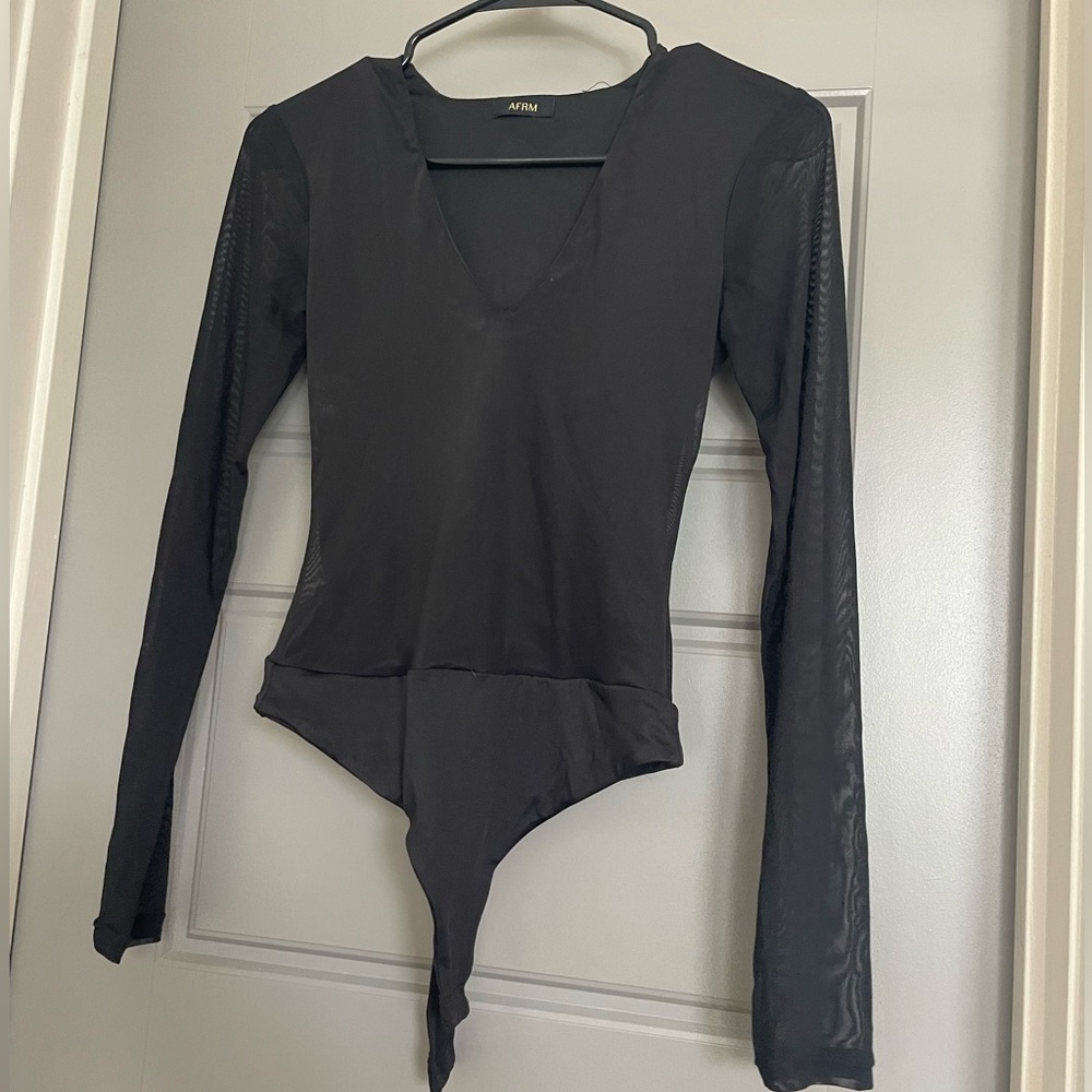 AFRM black mesh bodysuit